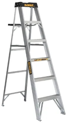 DEWALT 6-FOOT ALUMINUM STEP LADDER, TYPE I, 250-POUND LOAD CAPACITY, DXL2110-06