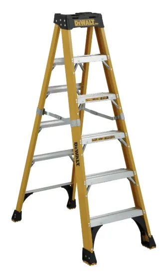 DEWALT 6-FOOT FIBERGLASS STEP LADDER, TYPE IA, 500-POUND LOAD CAPACITY, DXL3810-06
