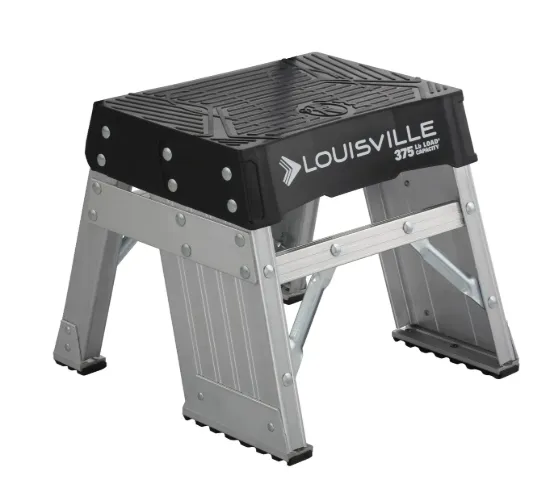 LOUISVILLE LADDER 1-FOOT ALUMINIUM STEP STOOL, TYPE IAA, 375-POUND LOAD CAPACITY, AY8001