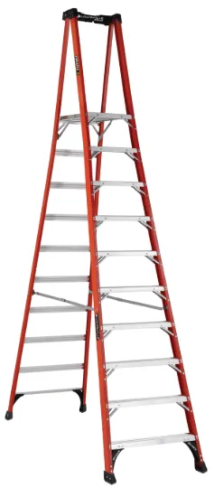 LOUISVILLE LADDER 10-FOOT FIBERGLASS PINNACLE PRO PLATFORM LADDER, TYPE IAA, 375-POUND LOAD CAPACITY, FXP1810HD
