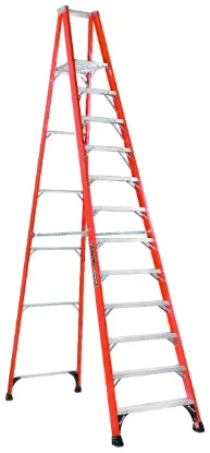 LOUISVILLE LADDER 10-FOOT FIBERGLASS PLATFORM LADDER, TYPE IAA, 375-POUND LOAD CAPACITY, FP1410HD