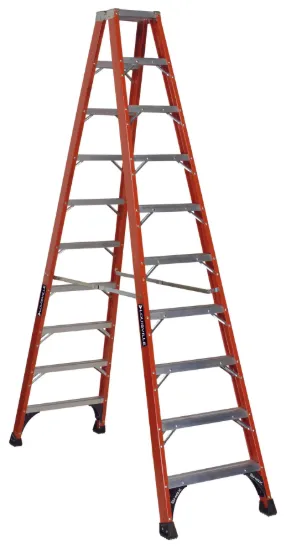 LOUISVILLE LADDER 10-FOOT FIBERGLASS STEP LADDER, TYPE IAA, 375-POUND LOAD CAPACITY, FM1410HD