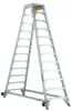 LOUISVILLE LADDER 12-FOOT ALUMINUM AIRCRAFT MECHANIC CARRIER STEP LADDER, TYPE IA, 300-POUND LOAD CAPACITY, AM8012