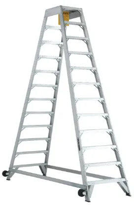 LOUISVILLE LADDER 12-FOOT ALUMINUM AIRCRAFT MECHANIC CARRIER STEP LADDER, TYPE IA, 300-POUND LOAD CAPACITY, AM8012