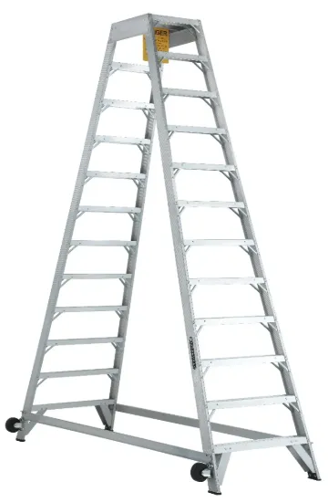 LOUISVILLE LADDER 12-FOOT ALUMINUM AIRCRAFT MECHANIC CARRIER STEP LADDER, TYPE IA, 300-POUND LOAD CAPACITY, AM8012