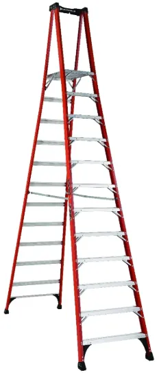 LOUISVILLE LADDER 12-FOOT FIBERGLASS PINNACLE PRO PLATFORM LADDER, TYPE IAA, 375-POUND LOAD CAPACITY, FXP1812HD