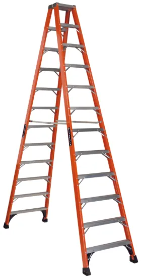 LOUISVILLE LADDER 12-FOOT FIBERGLASS STEP LADDER, TYPE IAA, 375-POUND LOAD CAPACITY, FM1412HD