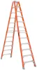 LOUISVILLE LADDER 12-FOOT FIBERGLASS TWIN FRONT TWIN STEP LADDER, TYPE IA, 300-POUND LOAD CAPACITY,