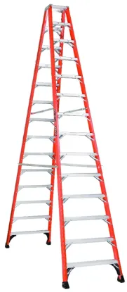LOUISVILLE LADDER 14-FOOT FIBERGLASS STEP LADDER, TYPE IAA, 375-POUND LOAD CAPACITY, FM1414HD