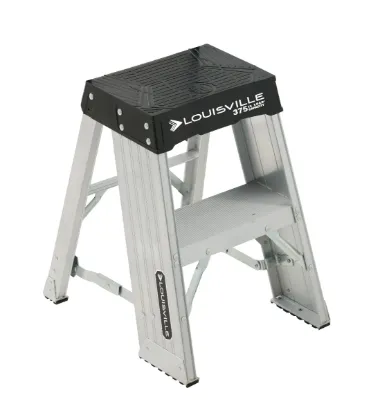 LOUISVILLE LADDER 2-FOOT ALUMINUM STEP STOOL, TYPE IAA, 375-POUND LOAD CAPACITY, AY8002