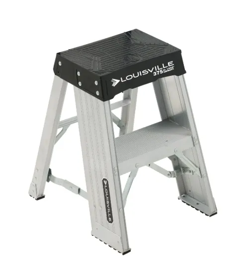 LOUISVILLE LADDER 2-FOOT ALUMINUM STEP STOOL, TYPE IAA, 375-POUND LOAD CAPACITY, AY8002
