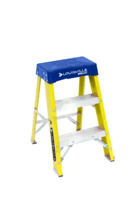 LOUISVILLE LADDER 2-FOOT FIBERGLASS STEP STOOL, TYPE I, 250-POUND LOAD CAPACITY, FS2002