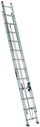 LOUISVILLE LADDER 24-FOOT ALUMINUM EXTENSION LADDER, TYPE III, 200-POUND LOAD CAPACITY, L-2324-24