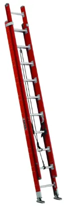 LOUISVILLE LADDER 20-FOOT FIBERGLASS EXTENSION LADDER, TYPE IA, 300-POUND LOAD CAPACITY, FE7220