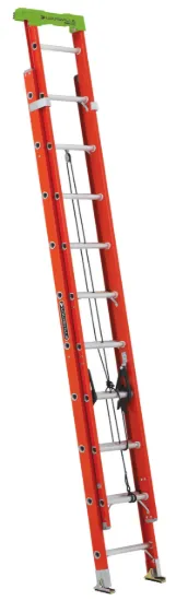 LOUISVILLE LADDER 20-FOOT FIBERGLASS EXTENSION LADDER, TYPE IA, 300-POUND LOAD CAPACITY, L-3022-20PT