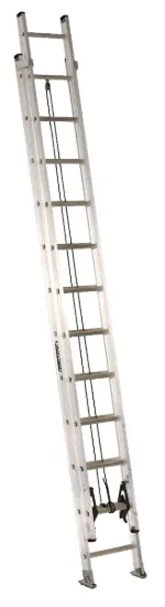 LOUISVILLE LADDER 24-FOOT ALUMINUM EXTENSION LADDER, TYPE IA, 300-POUND LOAD CAPACITY, AE2224