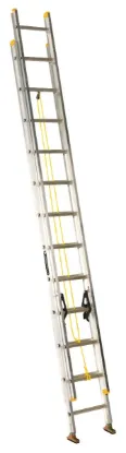 LOUISVILLE LADDER 24-FOOT ALUMINUM MULTI-SECTION EXTENSION LADDER, TYPE I, 250-POUND LOAD CAPACITY, AE3224