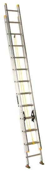 LOUISVILLE LADDER 24-FOOT ALUMINUM MULTI-SECTION EXTENSION LADDER, TYPE I, 250-POUND LOAD CAPACITY, AE3224