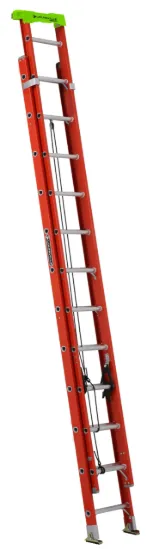 LOUISVILLE LADDER 24-FOOT FIBERGLASS EXTENSION LADDER, TYPE IA, 300-POUND LOAD CAPACITY, L-3022-24PT