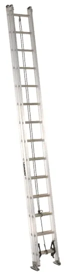 LOUISVILLE LADDER 28-FOOT ALUMINUM EXTENSION LADDER, TYPE IA, 300-POUND LOAD CAPACITY, AE2228