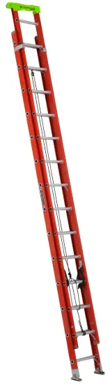 LOUISVILLE LADDER 28-FOOT FIBERGLASS EXTENSION LADDER, TYPE IA, 300-POUND LOAD CAPACITY, L-3022-28PT