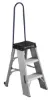LOUISVILLE LADDER 3-FOOT ALUMINIUM STEP STOOL WITH CASTERS AND HANDLE, TYPE IAA, 375-POUND LOAD CAPACITY, AY8003-S55S56