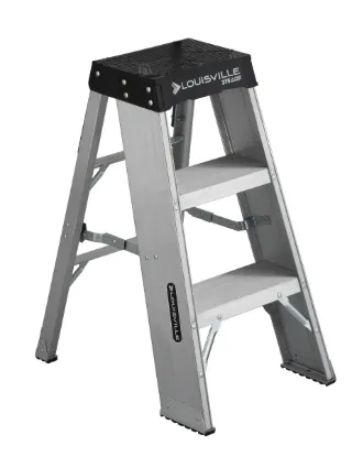 LOUISVILLE LADDER 3-FOOT ALUMINUM STEP STOOL, TYPE IAA, 375-POUND LOAD CAPACITY, AY8003