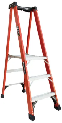 LOUISVILLE LADDER 3-FOOT FIBERGLASS PINNACLE PRO PLATFORM LADDER, TYPE IAA, 375-POUND LOAD CAPACITY, FXP1803HD