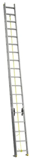 LOUISVILLE LADDER 36-FOOT ALUMINUM MULTI-SECTION EXTENSION LADDER, TYPE I, 250-POUND LOAD CAPACITY, AE3236