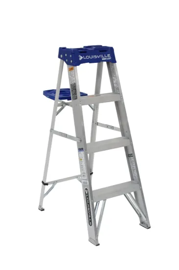 LOUISVILLE LADDER 4-FOOT ALUMINUM STEP LADDER, TYPE I, 250-POUND LOAD CAPACITY, AS2104