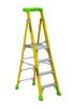LOUISVILLE LADDER 4-FOOT FIBERGLASS CROSS PINNACLE PLATFORM AND LEANING STEP LADDER, FCP1404HD