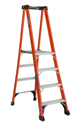 LOUISVILLE LADDER 4-FOOT FIBERGLASS PINNACLE PRO PLATFORM LADDER, TYPE IAA, 375-POUND LOAD CAPACITY, FXP1804HD