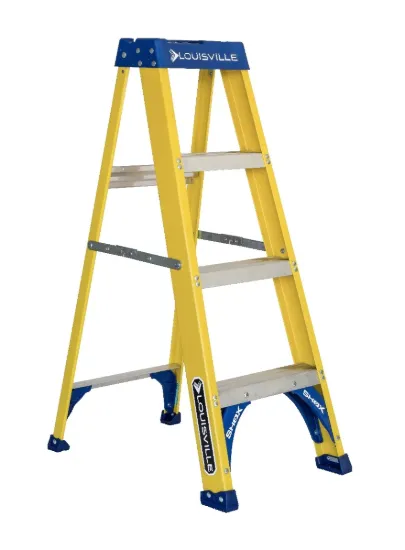 LOUISVILLE LADDER 4-FOOT FIBERGLASS STEP LADDER, TYPE I, 250-POUND LOAD CAPACITY, FS2004