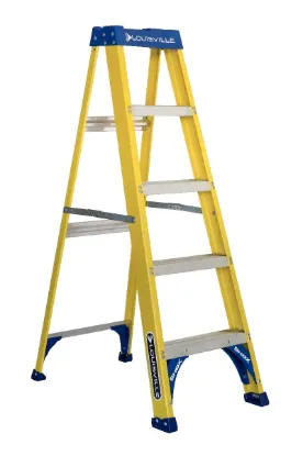 LOUISVILLE LADDER 5-FOOT FIBERGLASS STEP LADDER, TYPE I, 250-POUND LOAD CAPACITY, FS2005