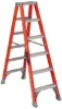 LOUISVILLE LADDER 6-FOOT FIBERGLASS TWIN FRONT STEP LADDER, TYPE IA, 300-POUND LOAD CAPACITY, FM1506