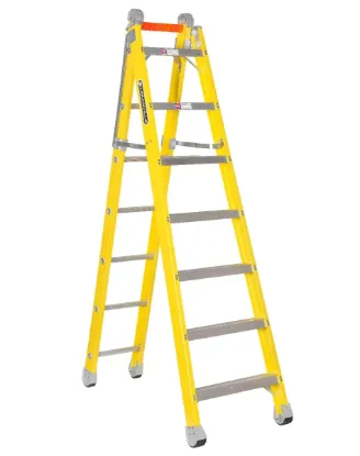 LOUISVILLE LADDER 7-FOOT FIBERGLASS STEP TO STRAIGHT LADDER, TYPE IAA, 375-POUND LOAD CAPACITY, FXC1207