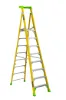 LOUISVILLE LADDER 8-FOOT FIBERGLASS CROSS PINNACLE PLATFORM AND LEANING STEP LADDER, FCP1408HD