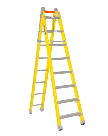 LOUISVILLE LADDER 8-FOOT FIBERGLASS STEP TO STRAIGHT LADDER, TYPE IAA, 375-POUND LOAD CAPACITY, FXC1208