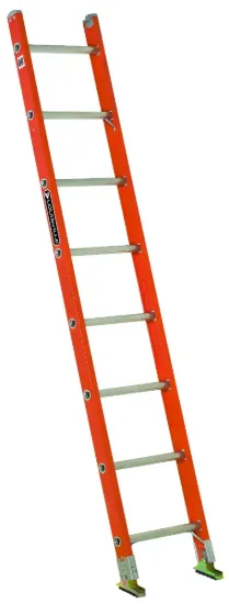 LOUISVILLE LADDER 8-FOOT FIBERGLASS STRAIGHT LADDER, TYPE IA, 300-POUND LOAD CAPACITY, FE3108