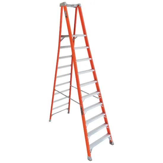 LOUISVILLE LADDER 10-FOOT FIBERGLASS PINNACLE PRO PLATFORM LADDER, FXP1710
