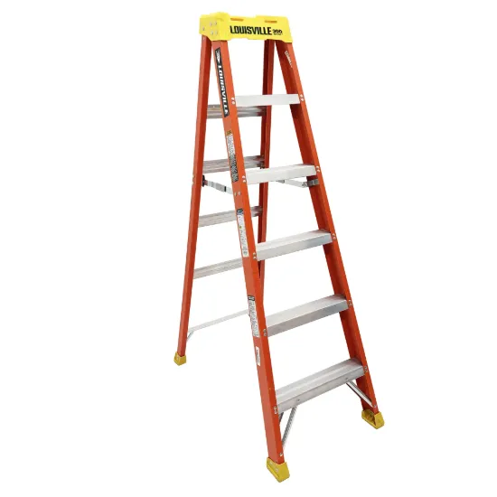 LOUISVILLE LADDER 6-FOOT FIBERGLASS STEP LADDER, L-3016-06
