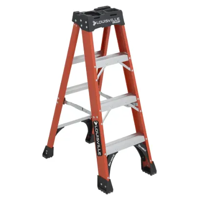 LOUISVILLE LADDER 4-FOOT FIBERGLASS STEP LADDER, FS1404HD