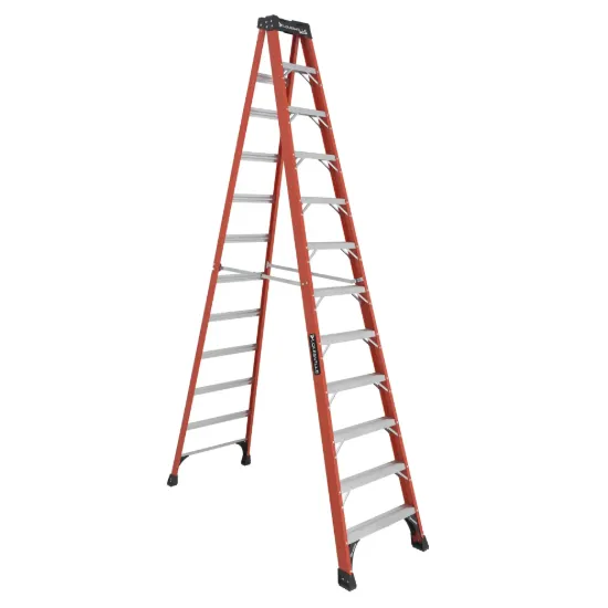 LOUISVILLE LADDER 12-FOOT FIBERGLASS STEP LADDER, FS1412HD