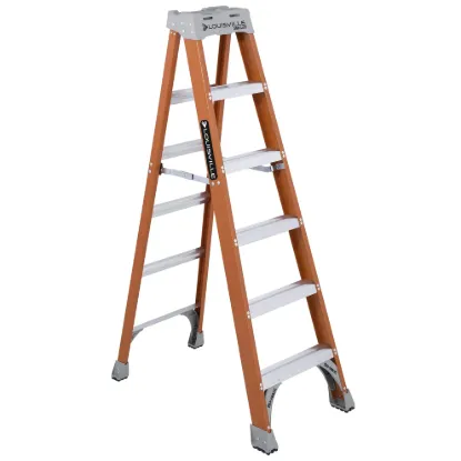 LOUISVILLE LADDER 6-FOOT FIBERGLASS STEP LADDER, FS1506