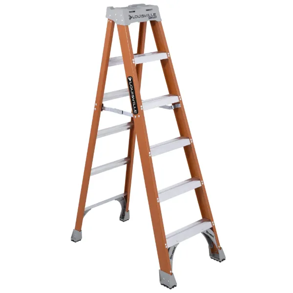 LOUISVILLE LADDER 6-FOOT FIBERGLASS STEP LADDER, FS1506
