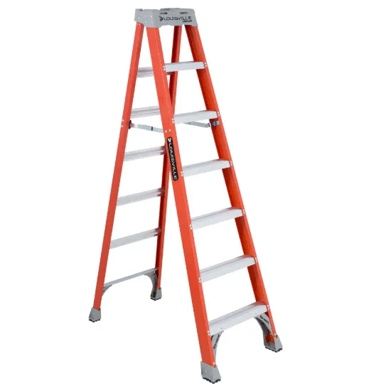 LOUISVILLE LADDER 7-FOOT FIBERGLASS STEP LADDER, FS1507