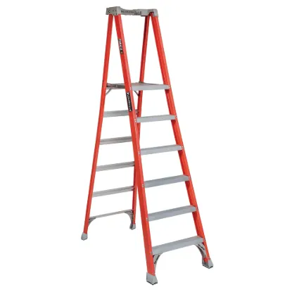 LOUISVILLE LADDER 6-FOOT FIBERGLASS PINNACLE PRO PLATFORM LADDER, FXP1706
