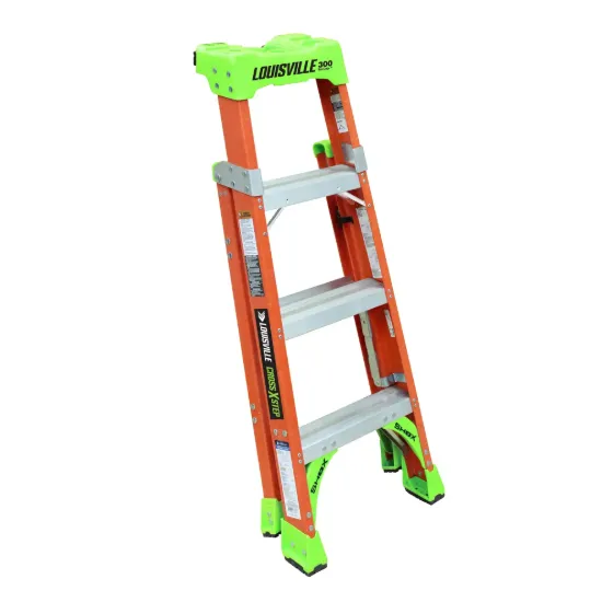 LOUISVILLE LADDER 4-FOOT FIBERGLASS CROSS STEP LADDER, FXS1504