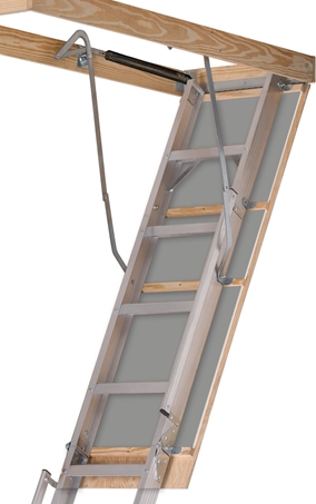Louisville Ladder 25.5x63 Aluminum Attic Ladder, 350-pound Load Capacity,  AL258P