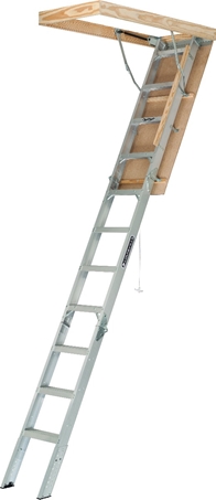 Louisville Ladder 25.5x54 Aluminum Attic Ladder, Type IAA, 375-pound Load  Capacity, AA2510
